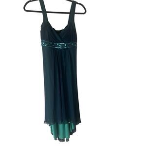 City Triangles Y2k Small HOCO Fairy Sequin 2000s Chiffon Blue Mermaid Mini Dress